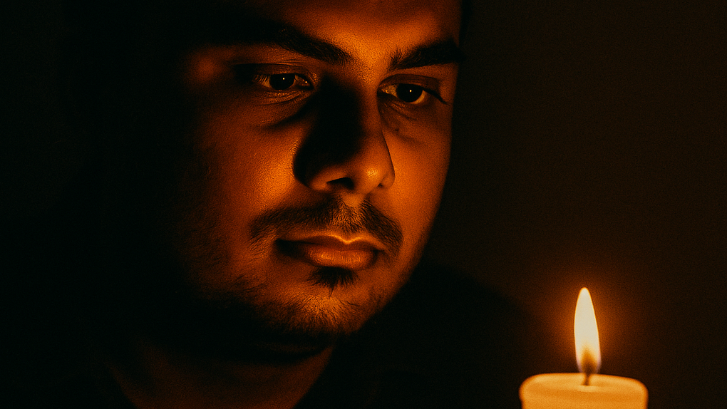 Nirajan Dahal doing Candle Meditation