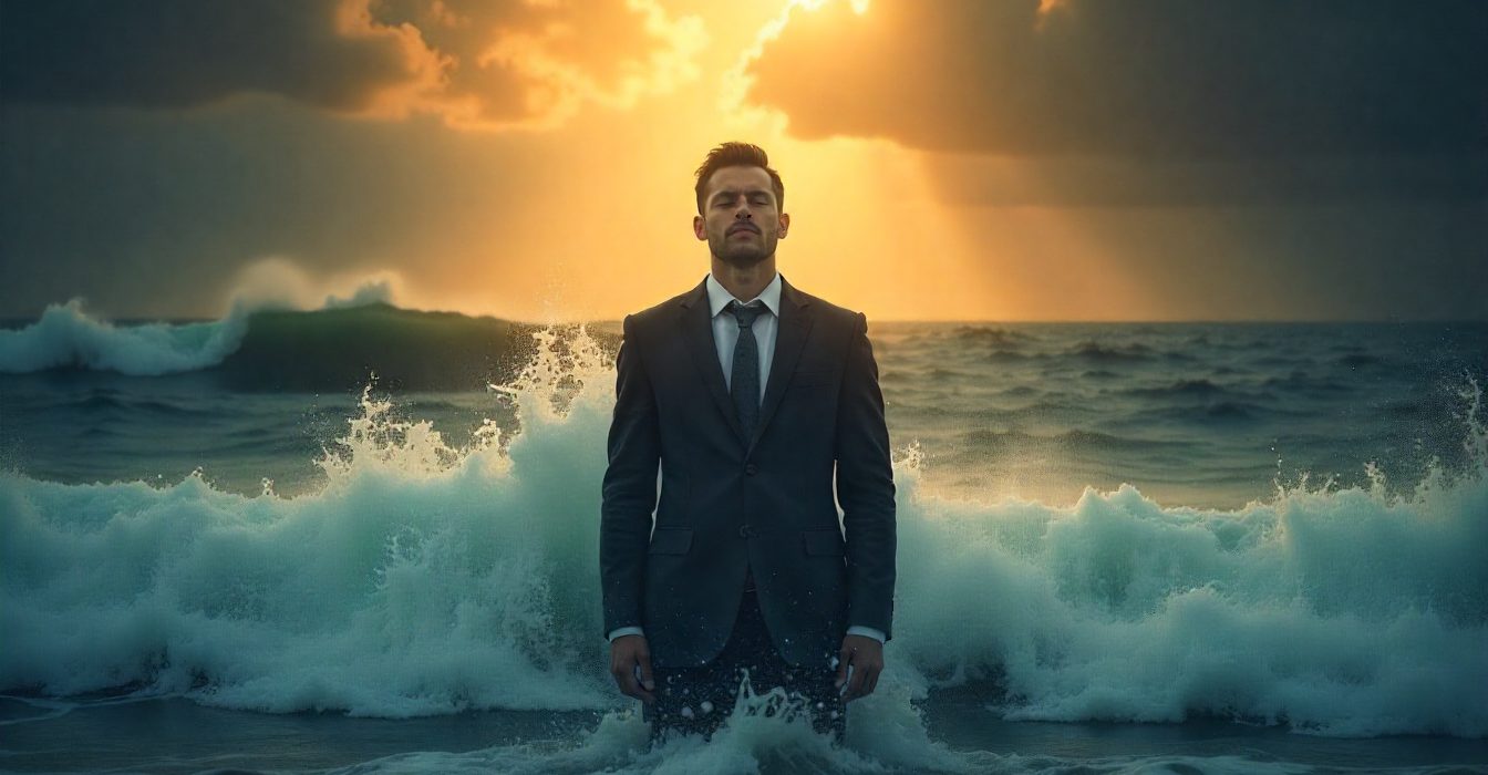 a calm person amongst the storm