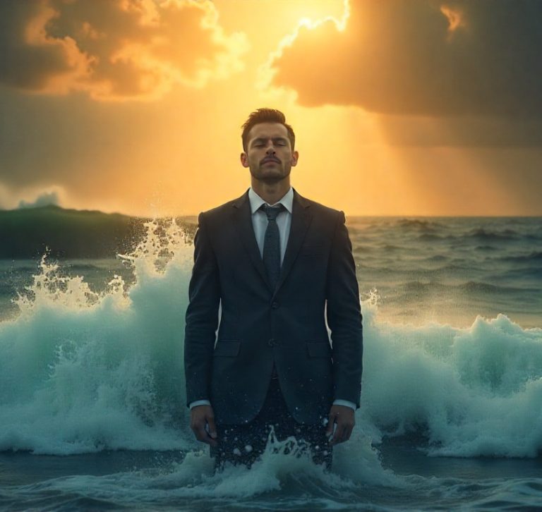 a calm person amongst the storm